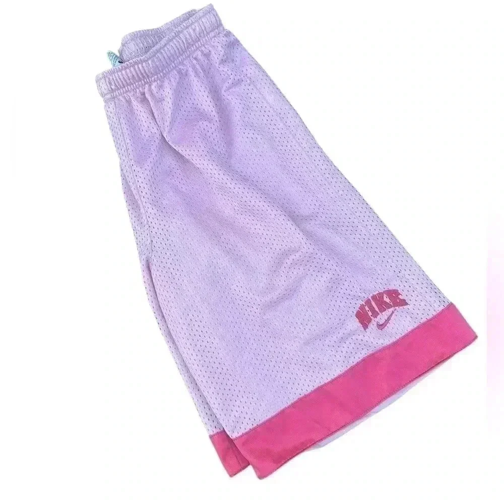Youth kids Nike Basketball Shorts Size L monochrome baby Pink on Hit Pink detail
